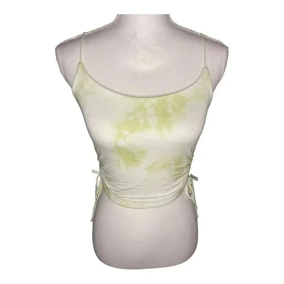 PacSun Women’s Small We To Me Green And White Cropped Strappy Tank - Picture 1 of 4
